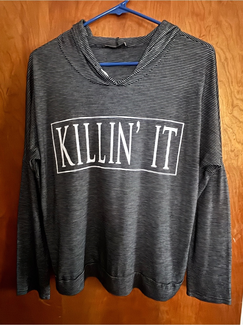 Free Kisses Black & White Striped Crewneck Sweater